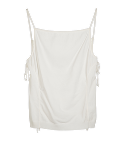 Valentino Ribbon-Detail Cami Top, Viscose/Poly, White, Sz L, 3*