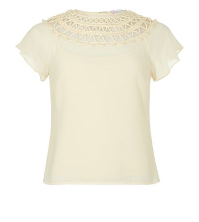 Red Valentino Crochet Blouse, front view