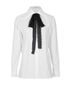 Valentino Hero CTTN Poplin Tuxedo Shirt, White, UK12, 3*, XY