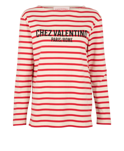 Valentino Striped Top, &pound;90, Clothing, Red/White, Cotton, Front view