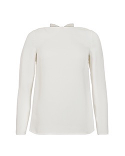 Valentino Drape Top, Silk, Off White, UK 8