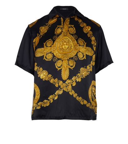Versace Heritage Print Shirt, &pound;250, Clothing, Black/Gold/White, Silk, Front view