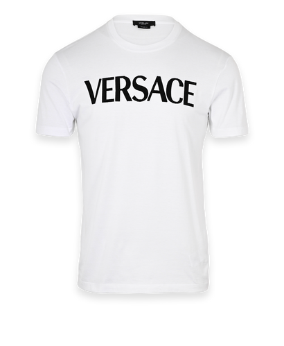 Versace Logo T-Shirt, £150, Clothing, White, Cotton, Front view