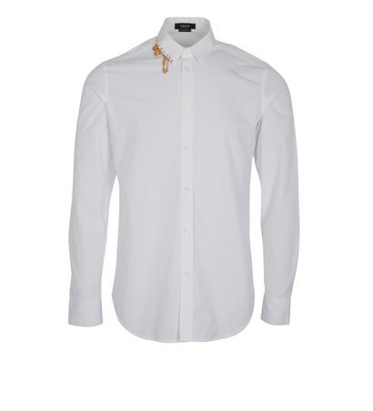 Versace Embellished Collar Classic Fit Shirt, front view