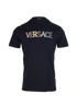 Versace Logo T-Shirt, £140, Clothing, Blue, Cotton, Front view