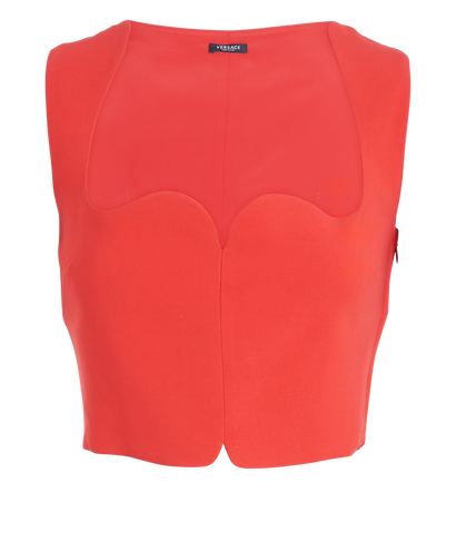 Versace Cady Cropped Top, &pound;180, Clothing, Red, Viscose, Front view