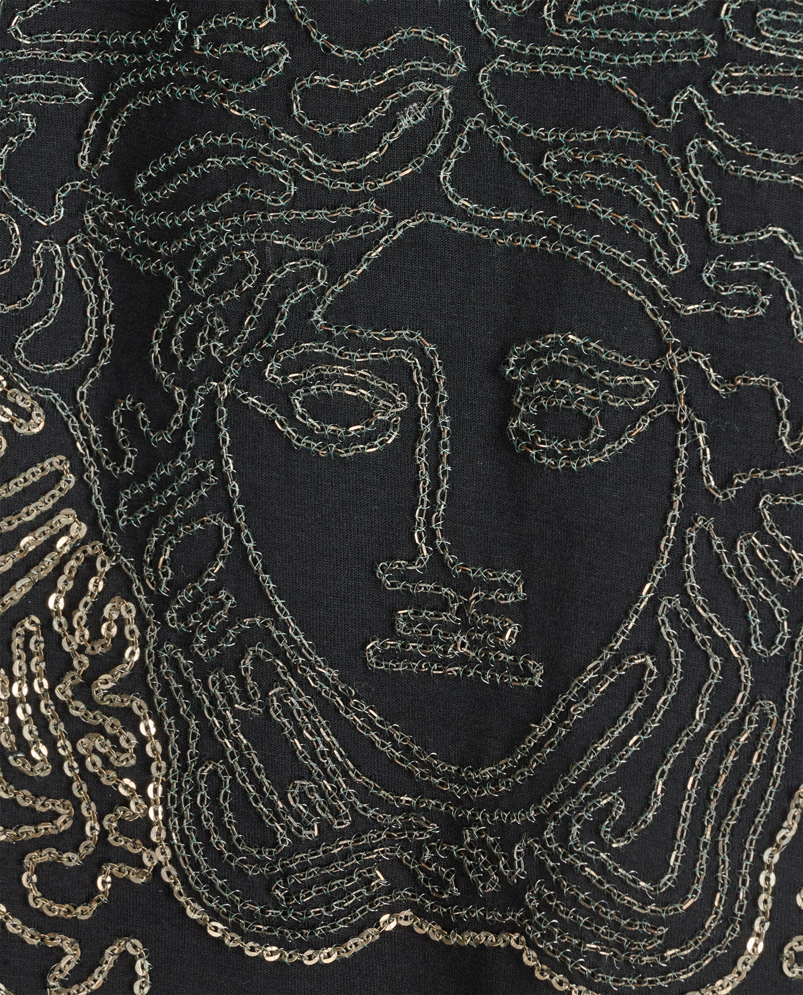 Versace Sequin Medusa T-shirt, &pound;120, Clothing, Black, Cotton, Other view