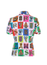 Versace Alphabet Print Short Sleeves Shirt, &pound;110, Clothing, Blue/Red/White, Cotton, Back view