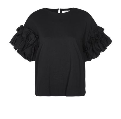 Victoria Beckham Ruffle Sleeve Top, front view