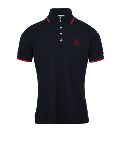 Vivienne Westwood Embroidered Logo Polo Shirt,Mens,Navy/Red,Cotton,SzL,3*