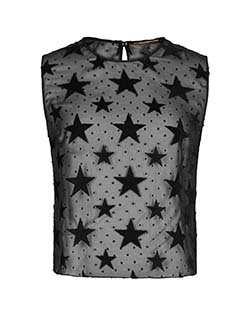Saint Laurent Star Sleeveless Top, Polyester, Black, UK 10