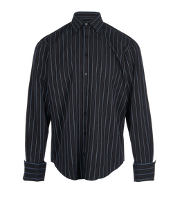 Saint Laurent Striped Button Up, Mens, Cotton, Navy, 4*