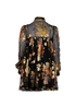 Saint Laurent Blouse with Lame Flowers, &pound;295, Clothing, Black/Gold, Silk, Back view