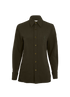 Saint Laurent Logo Shirt, &pound;395, Clothing, Khaki, Cotton/Linen, Front view