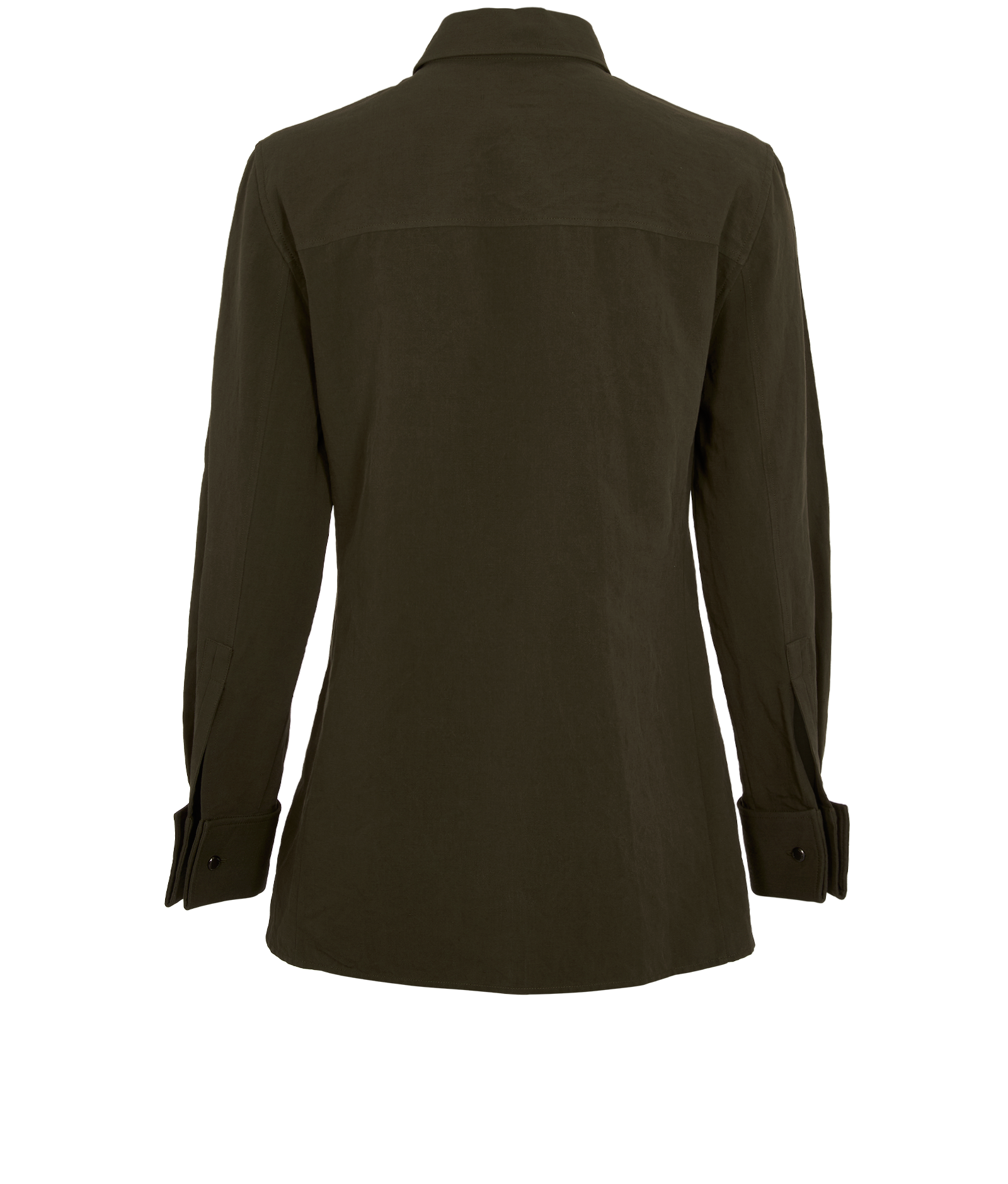 Saint Laurent Logo Shirt, &pound;395, Clothing, Khaki, Cotton/Linen, Back view