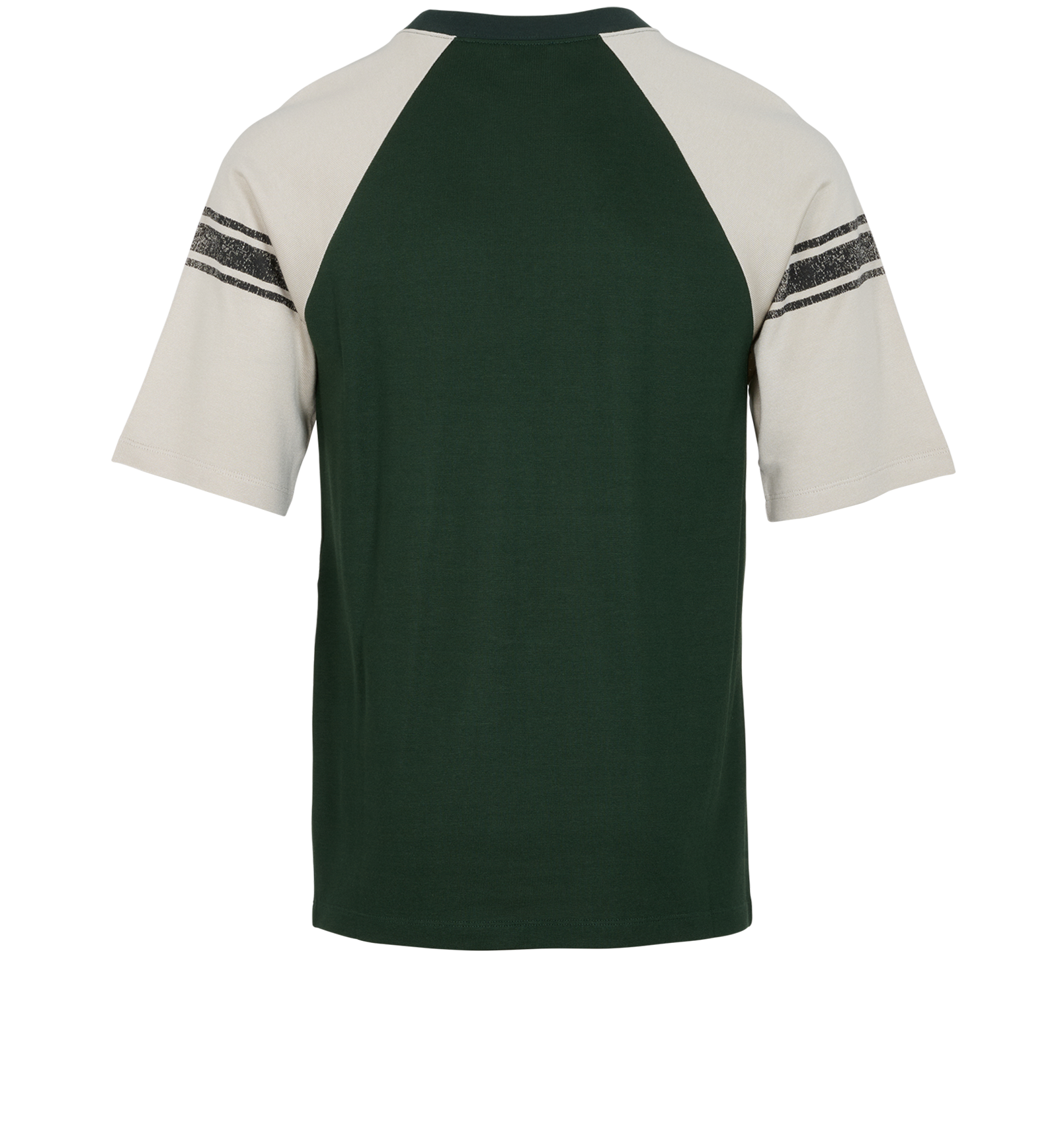 Saint Laurent Rive Gauche T-Shirt, &pound;210, Clothing, Beige/Green, Cotton/Viscose, Back view