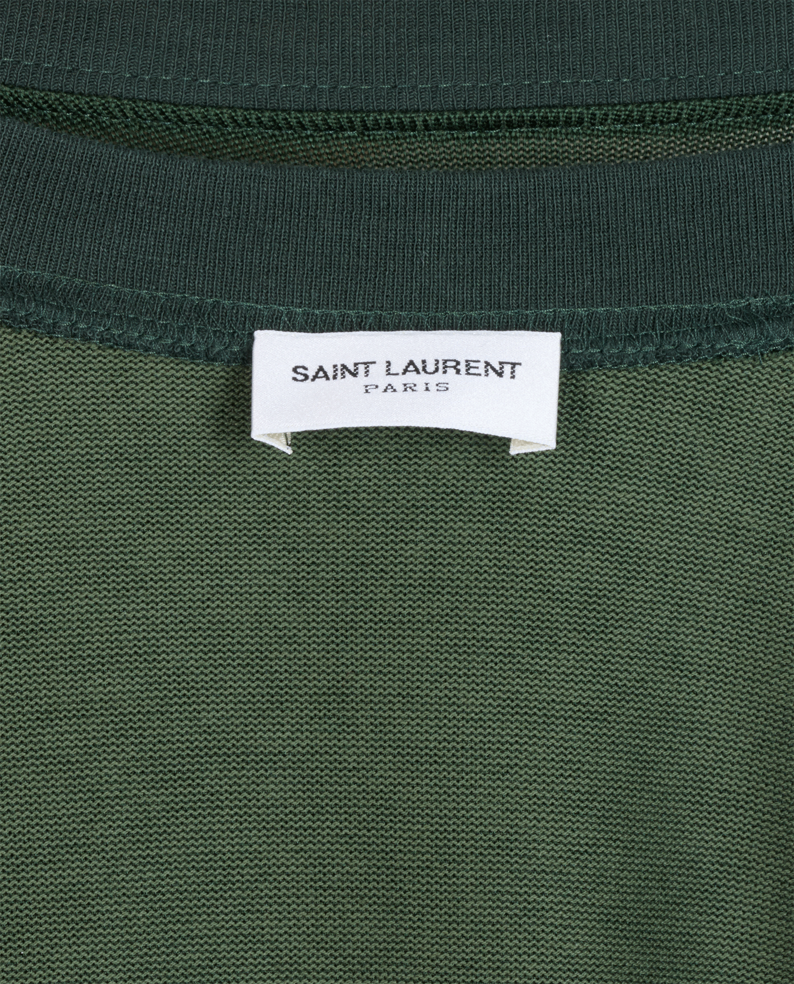 Saint Laurent Rive Gauche T-Shirt, &pound;210, Clothing, Beige/Green, Cotton/Viscose, Other view