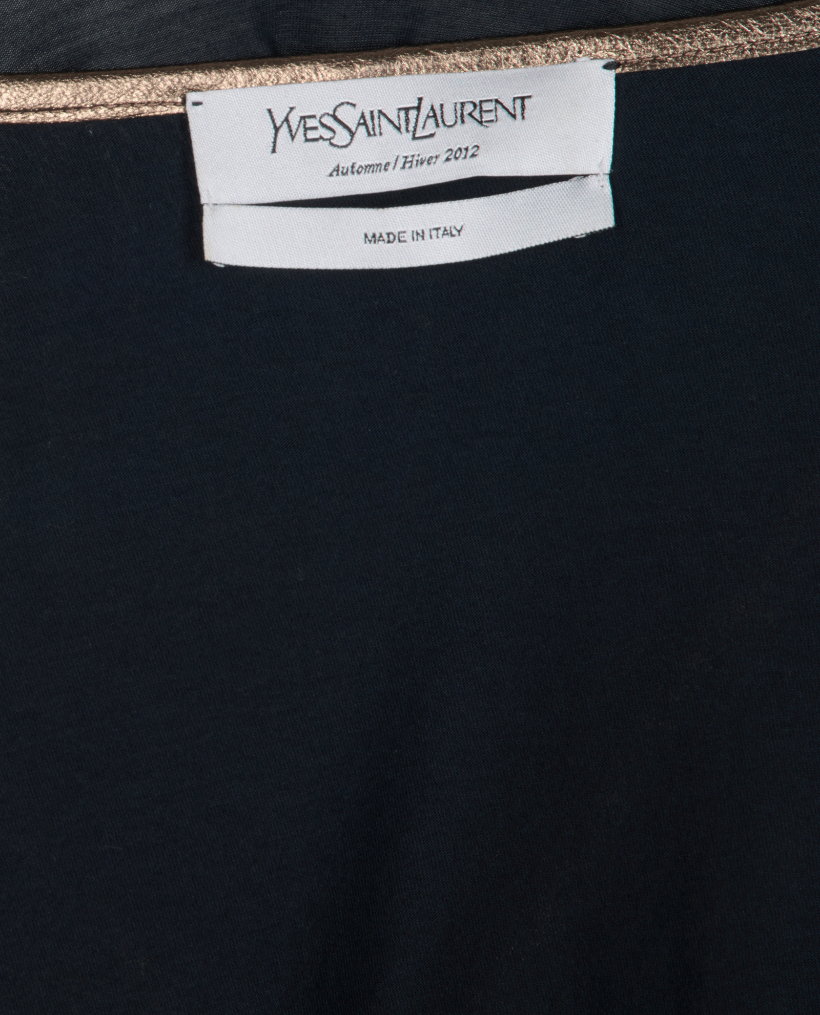 Yves Saint Laurent Short Sleeve Top, &pound;80, Clothing, Black, Cotton/Leather, Other view
