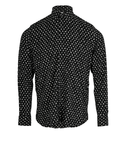Saint Laurent Horoscope Print Shirt, &pound;110, Clothing, Black/White, Silk, Front view