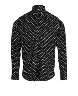 Saint Laurent Horoscope Print Shirt, Mens, Viscose, Silk, Black, Sz S, 3*