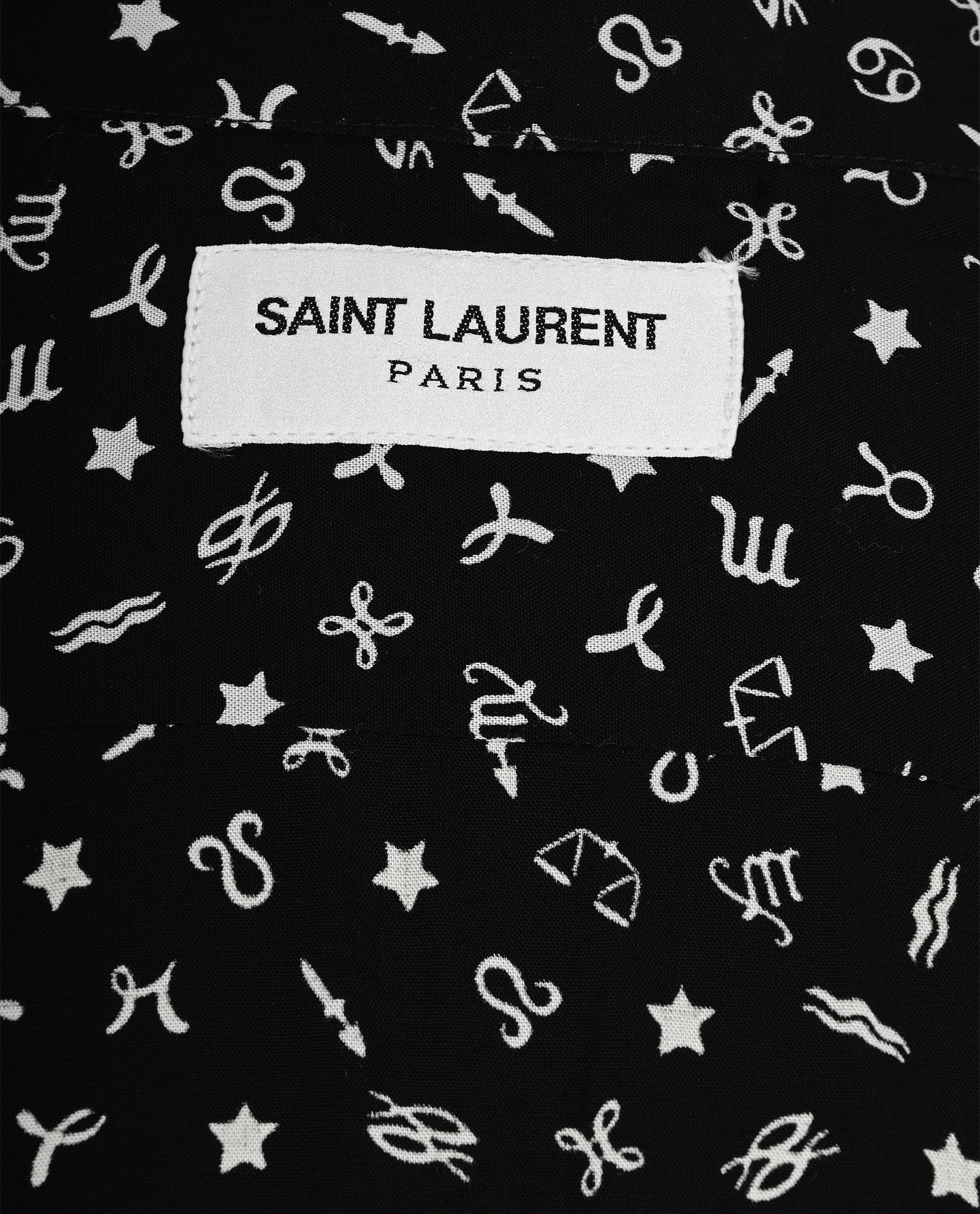 Saint Laurent Horoscope Print Shirt, &pound;110, Clothing, Black/White, Silk, Other view