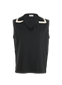 Saint Laurent Sleeveless Pique Polo, &pound;250, Clothing, Black, Cotton, Front view