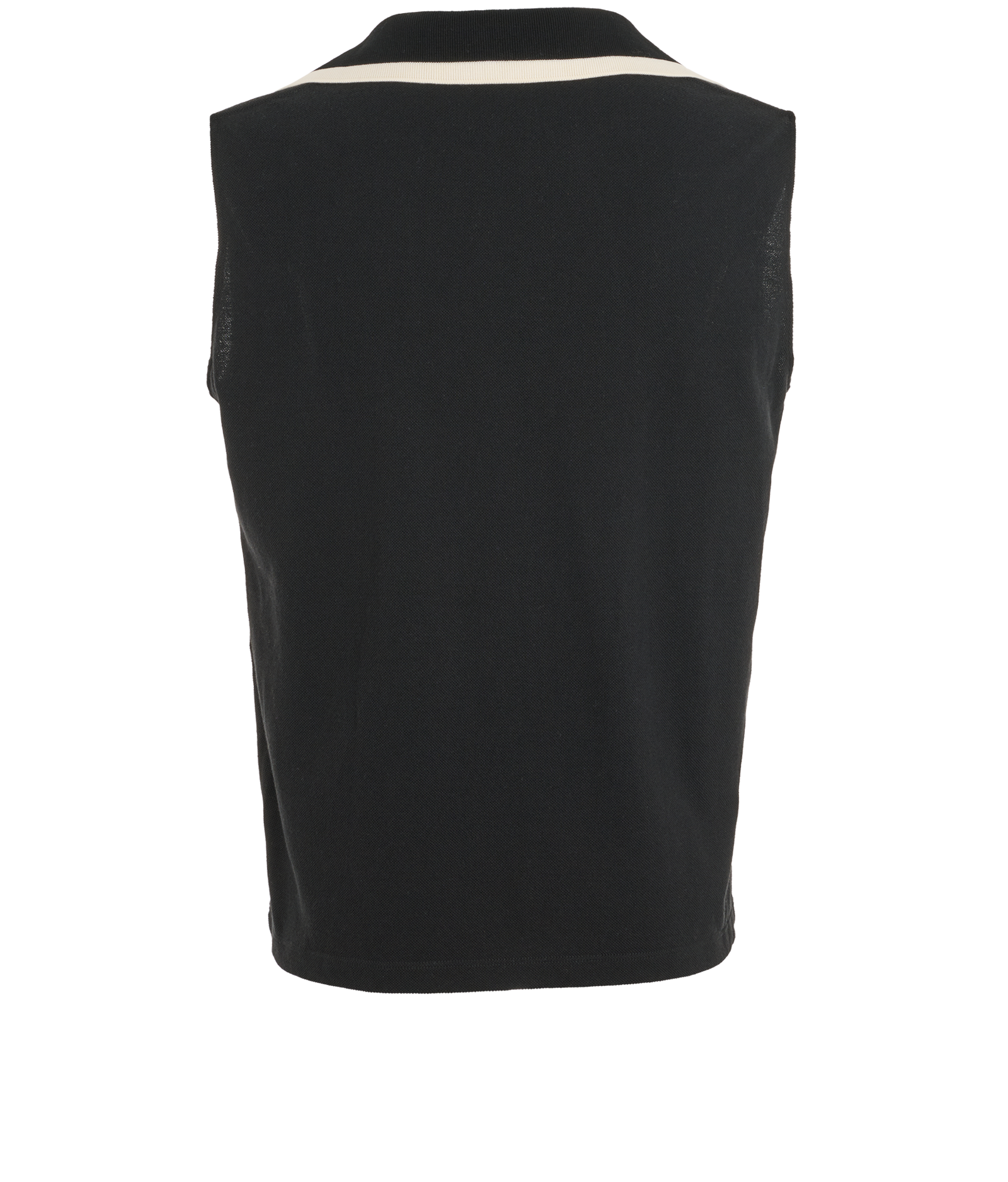Saint Laurent Sleeveless Pique Polo, &pound;250, Clothing, Black, Cotton, Back view