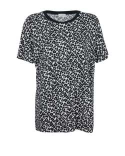 Saint Laurent Leopard Print T-Shirt, Cotton, Black/White, 3*