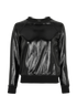 Saint Laurent Faux Leather Sweatshirt, front view