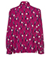 Yves Saint Laurent Vintage Printed Pussy Bow Blouse, back view