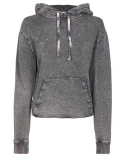 Yves Saint Laurent Distressed Hoodie, Cotton, Grey, S, 3*
