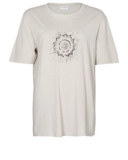 Saint Laurent Oversized T-shirt, cotton, beige, S, 2*