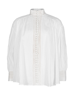 Zimmermann Corsage Linear Blouse, White, Cotton, 10
