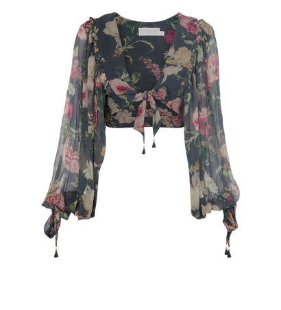 Zimmermann Floral Open Blouse, front view