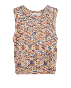 Zimmermann Wylie Open Knit Tank Top, Cotton, Multi, UK12, 3*