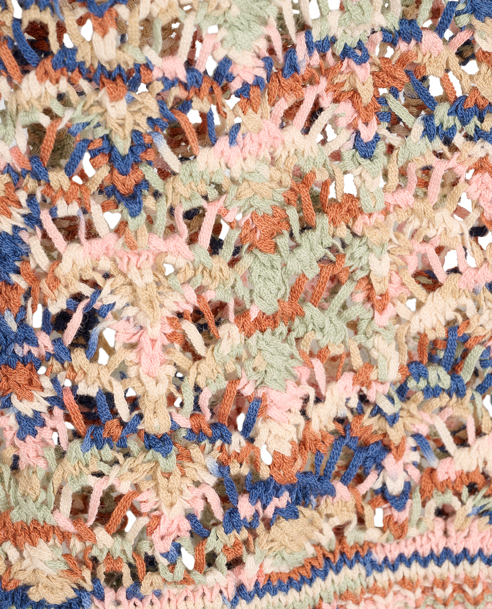 Zimmermann Wylie Open Knit Tank Top, &pound;80, Clothing, Beige/Blue/Brown/Pink, Cotton, Other view