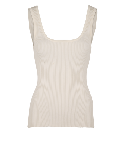 Zimmermann Ribbed Cami Top, &pound;90, Clothing, Cream, Viscose, Front view