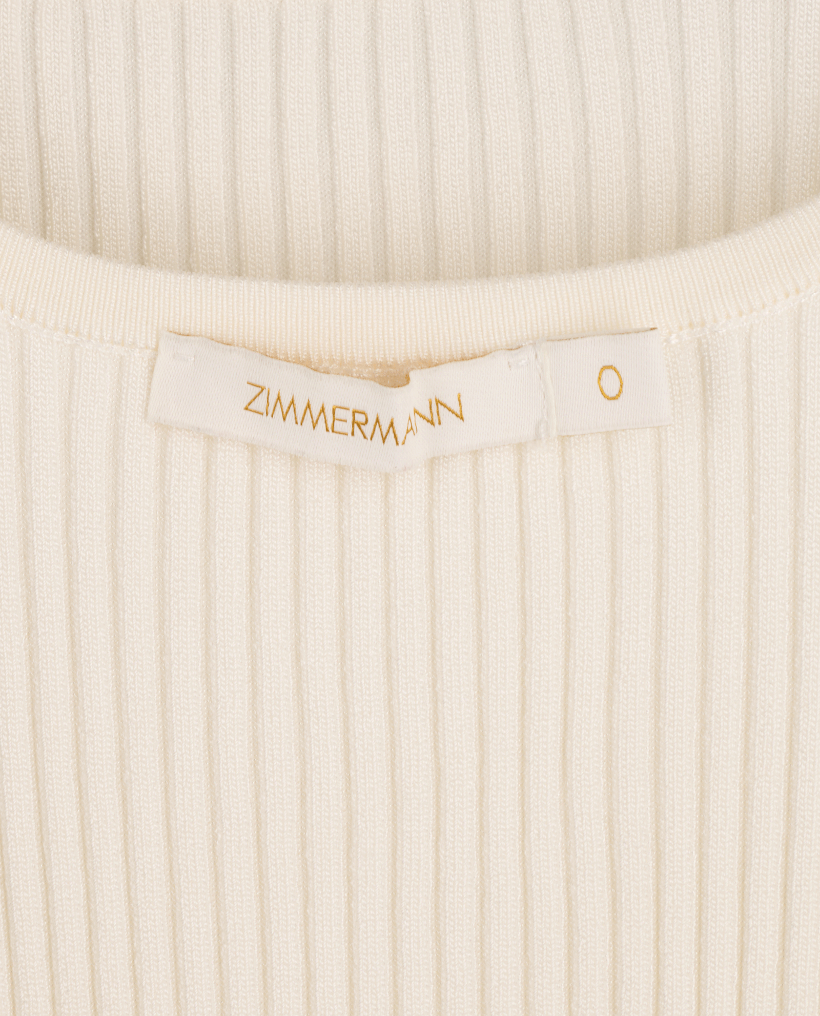 Zimmermann Ribbed Cami Top, &pound;90, Clothing, Cream, Viscose, Other view