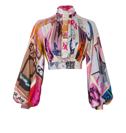 Zimmermann Pleated Cropped Shirt, front view