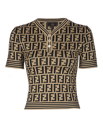 Fendi Printed V-Neck Top, front view