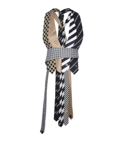 Somebody Else's Guy x Designer Exchange Tie Top, Silk, Blk/Wht