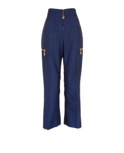 Louis Vuitton High Waisted Trousers, Wool, Blue, Sz S, 2*