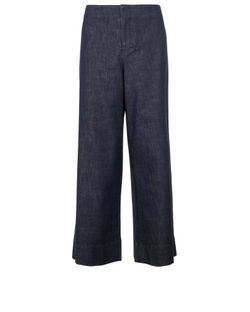 S Max Mara Straight Leg Cropped Jeans, Cotton, Navy, UK10, 3*