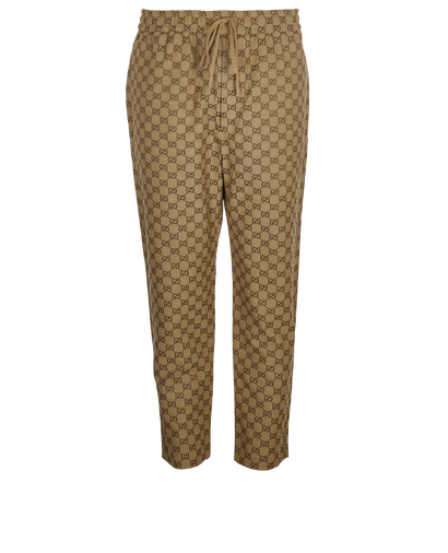 Gucci Supreme Cropped Jacquard Trousers, £550, Clothing, Beige/Brown, Cotton, Front view