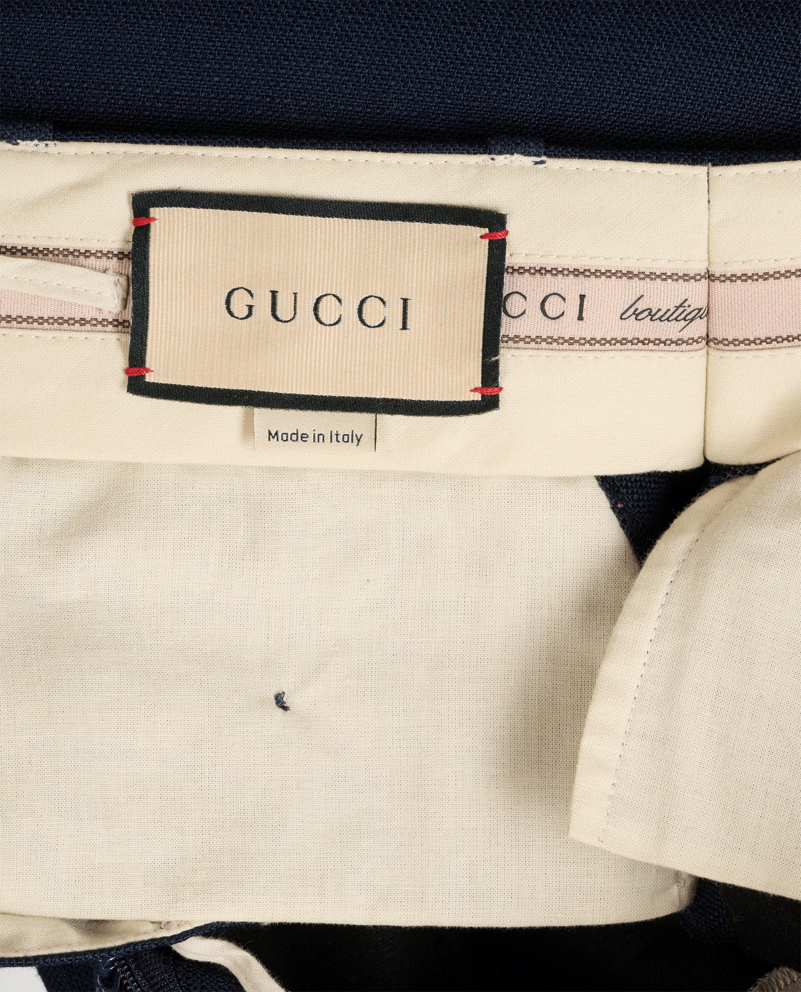Gucci GG Buttons Tapered Trousers, &pound;260, Clothing, Navy, Viscose, Other view