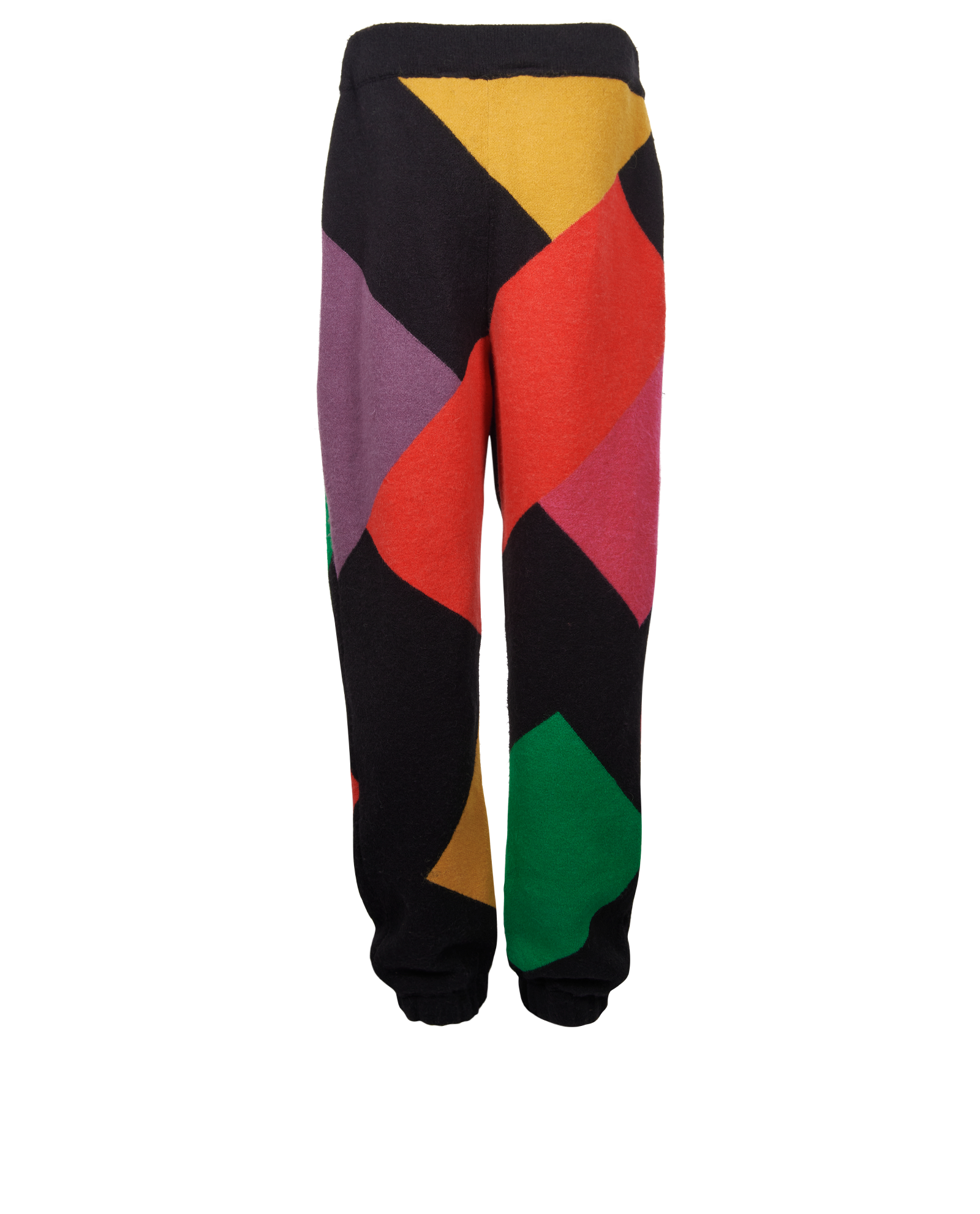 Palm Angels x Missoni Abstract Knitted Joggers, &pound;150, Clothing, Black/Purple, Polyester, Back view