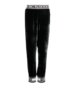 Dolce & Gabbana Logo Famous Track Trousers, Viscose, Black, UK14,3*