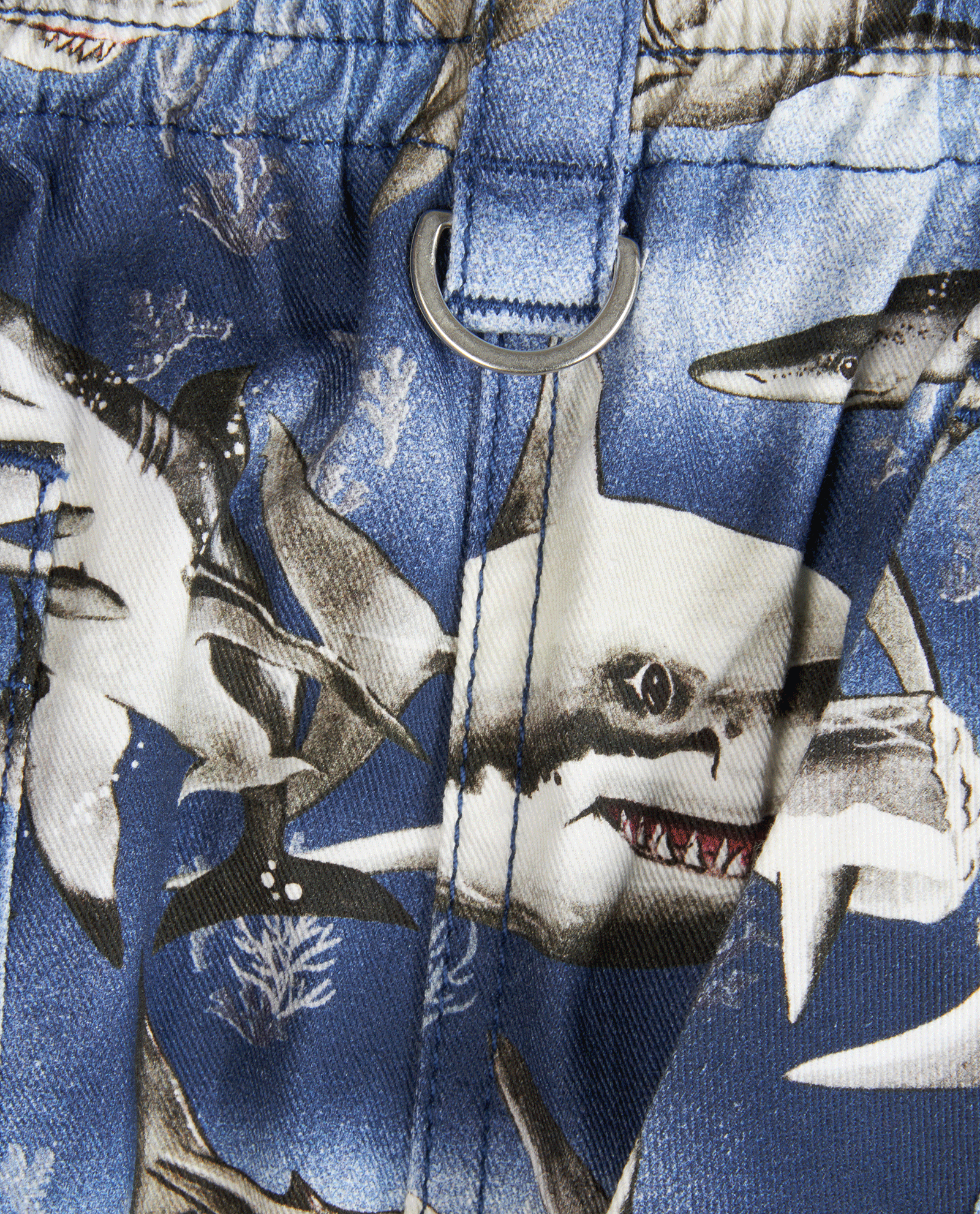 Palm Angels Shark Print Trousers, &pound;110, Clothing, Blue, Cotton, Other view