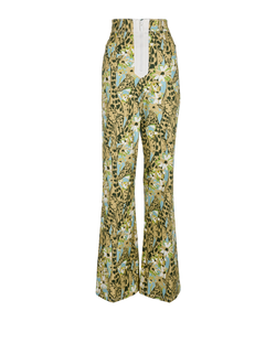 Miu Miu Wide Leg Trousers, Cotton, Green, UK14, 2*