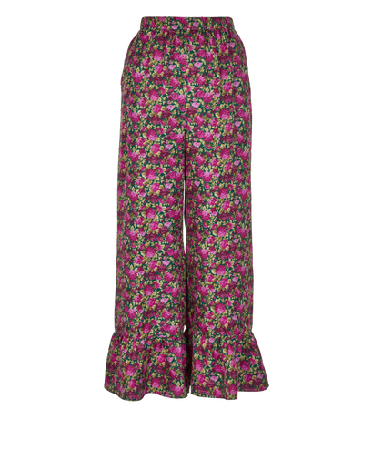 Gucci Floral Trousers, &pound;195, Clothing, Green/Purple, Silk, Front view